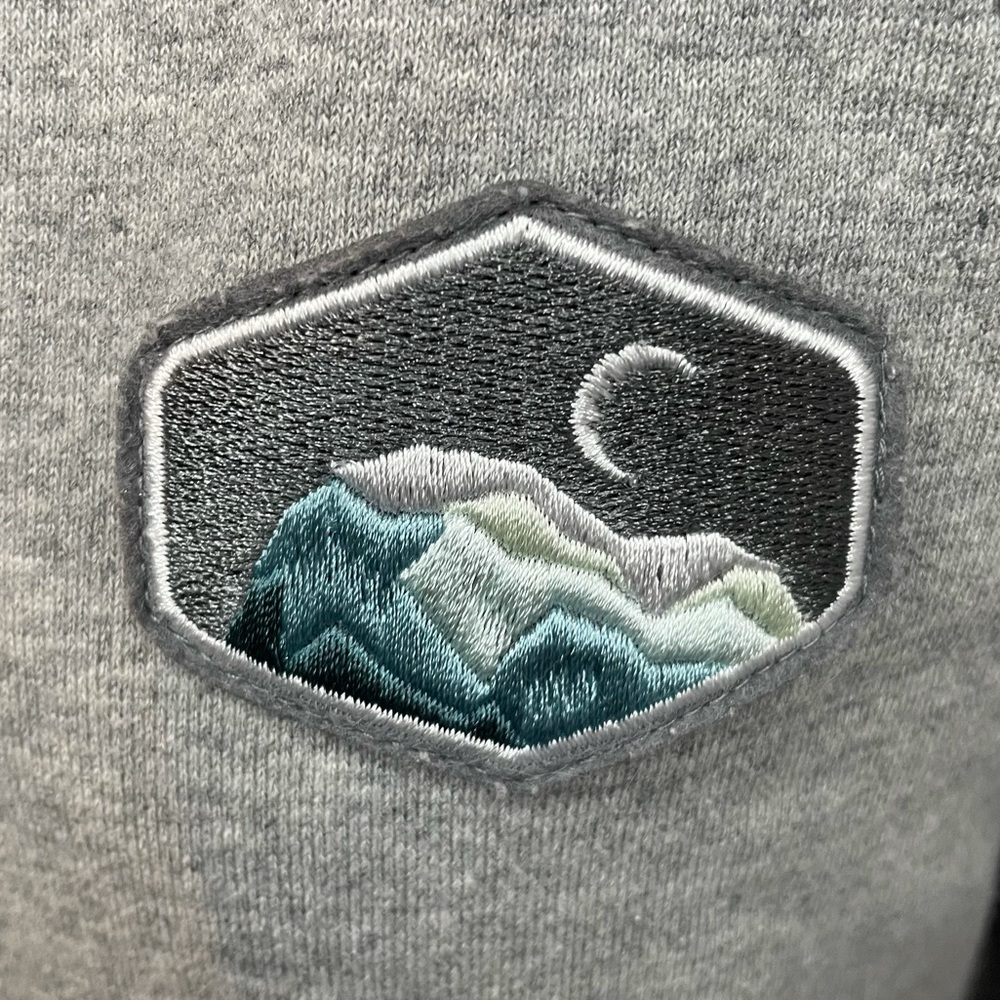 Zyia Mountain Patch Gray Crew Neck Sweatshirt, Si… - image 3